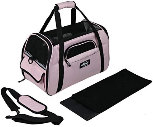 EliteField Soft-Sided Pet Carrier for Cats & Small Dogs (3-Year Warranty) | Airline Approved, Removable Bed & Cover, Built-In Leash, Luggage Sleeve, Seat Belt Loop, Waterproof, Durable, Foldable
