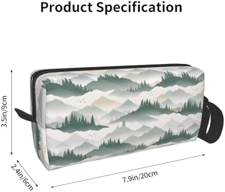 Mountain Landscape Makeup Bag for Women, Small Travel Cosmetic Pouch with Zipper, Compact Makeup Organizer Bag for Purse, Toiletries, Skincare & Daily Essentials