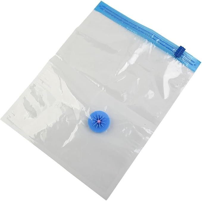 Transparent Vacuum Storage Bags for Clothes, Folding Compressed Space Saving Organizers, Large Size for Comforters, Blankets, Pillows, Seasonal Clothing, 7 Wire Thickness(90x100cm)