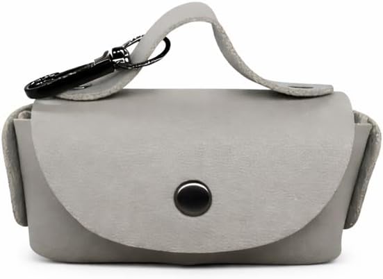 Pet Poop Bag Dispenser with Clip, Portable Waste Bag Holder, 5 Colors Available, 3.9 x 2.4 x 1.2 inches (Gray)