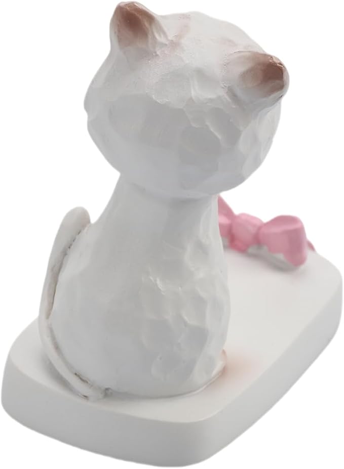 Cute Kitten Phone Stand Adorable Sitting Cat Phone Holder Cartoon Animal Mobile Holder Tablet Stand Cat Desk Ornament