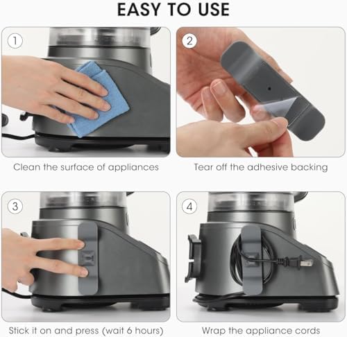 Aieve Cord Organizer for Appliances, 6 Pack Kitchen Appliance Cord Organizer, Appliance Cord Wrapper Cord Holder Cord Keeper Stick on Mixers, Coffee Maker, Pressure Cooker, Blender, Air Fryer