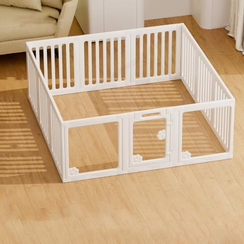 Acrylic Indoor Pet Enclosure,Foldable Independent Dog Gate, Easy to Clean,Suitable for Puppies, Rabbits, Cats, and Piglets, Easy to Assemble(150x150cm/59.1x59.1in)