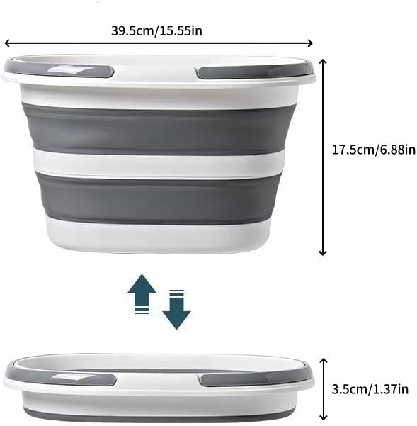 Foldable wash Basin, 16L Portable Foldable Bucket with Handle for Fashionable Camping Laundry car wash Foot Bath Fishing, Cleaning Supplies Storage Bucket Cleaning Bucket for Storage