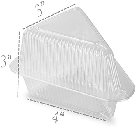 100 Pcs Cake Slice Container Cheesecake Cake Slice Container,transparent | Transparent Plastic Cakes Box Holder
