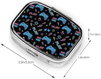 Discreet Pill Organizer Mini Pocket Case Medication Holder Business Meeting Concealed Carry, Video Gamers Video Game Blue