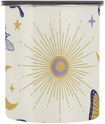 Butterflies and Bees Coffee Canister with Lid Airtight Food Storage Containers 17oz Stainless Steel Canisters Kitchen Food Organizer for Beans, Cereal, Pasta, Flour, Sugar, Snacks