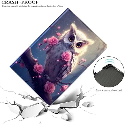 for Samsung Galaxy Tab S6 10.5" Tablet Case(Model SM-T860/T865/T867) 2019 Release,Premium Leather Folio Stand Auto Wake/Sleep,Multiple Viewing Stand,Cute Owl and Flowers
