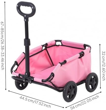 Fenteer Industrial Foldable Pet Carrier Cart Wagon with Sturdy Metal Frame and Supportive Basket Design Suitable for Walks Trips Short outings Outdoors