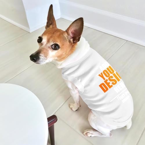 Custom Dog Shirt,Personalized Pet Vest Apparel with Name Text Photo Image,Lightweight Breathable PuppysKitten Variousize,White