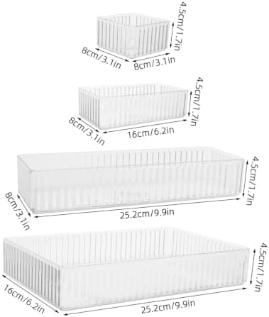 10pcs Plastic Drawer Organizer Trays Set with Removable Dividers and Raised Edges, Stackable Pet Storage Boxes for Vanity, Bathroom Counter, Kitchen Utensils and Cosmetics, Easy