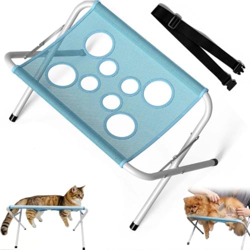Foldable Pet Bathing Stand, Portable Dog Cat Shower Grooming Rack (Blue) | Folding Pet Bathing Stand, Supports Up to 44 Lbs, Ideal for Pet Bathing, Daily Care, Travel & Grooming