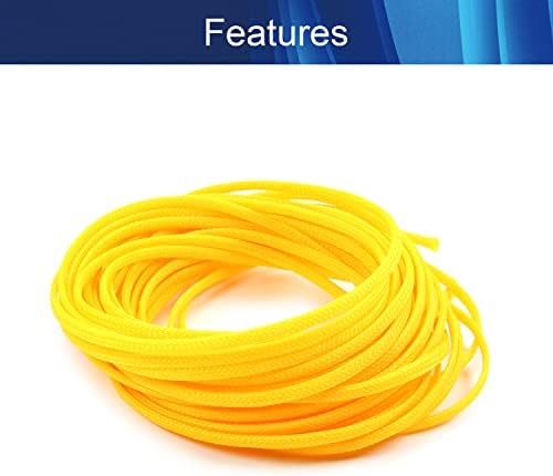Jutagoss PET Expandable Braided Cable Sleeve, 32.8ft - 3/16 inch Yellow Cable Management Sleeve, Wire Loom Tube Cord Protector for USB Cable, Power Cord, Audio Video and More, 1Pc