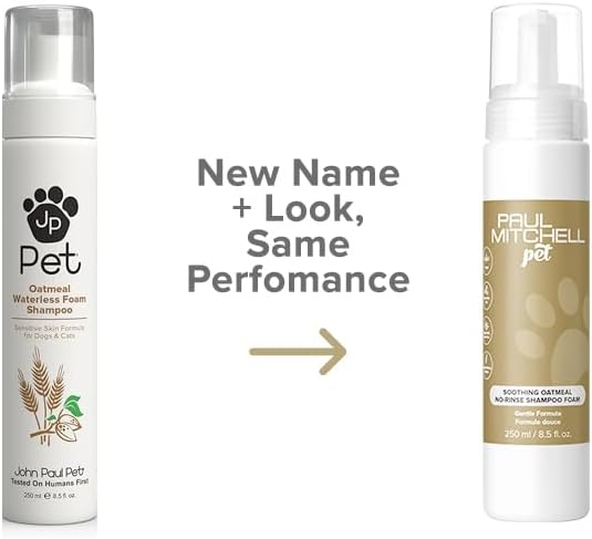 Paul Mitchell Pet Soothing Oatmeal Waterless No-Rinse Shampoo Foam for Dogs, Gentle Formula, 8.5 fl. oz