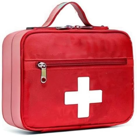 Gatycallaty First Aid Bag Empty Emergency Treatment Medical Bags Multi-Pocket for Home School Office Car Traveling Hiking Trip Daycare (Large, 1 Piece)
