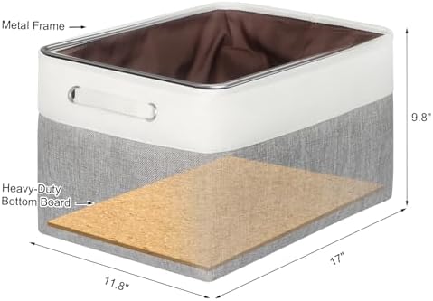 Fabric Storage Bins for Shelves, Rectangle Storage Basket, 3 Pack