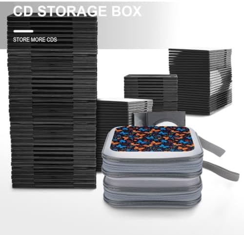 CD Holder Butterflies 40 Capacity Protective Disc Storage Case | Hard Plastic, Butterfly Animal Butterflies CD DVD Organizer Wallet Portable for Car Home Office Travel