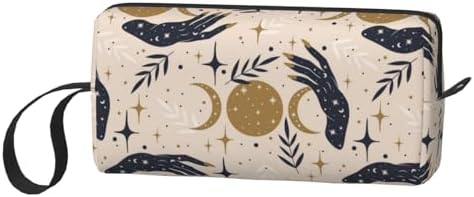 Boho Magic Celestial Makeup Bag for Women | Small Travel Cosmetic Pouch with Zipper, Compact Makeup Organizer Bag for Purse, Toiletries, Skincare & Daily Essentials