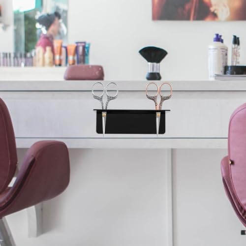 Wall Mounted Hair Tool Organizer for Hairdressing Tools and Pet Grooming Scissors 6-slots Acrylic Shear Holder Easy Installation, Space Saving Design for Home and Salon Use