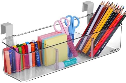 vacane Office Hanging Organizer, Clear Hanging Baskets for Organizing Over the Cabinet Organizer Holder for Kitchen, Pantry, Bathroom-Hang Outside or Inside Door-XL