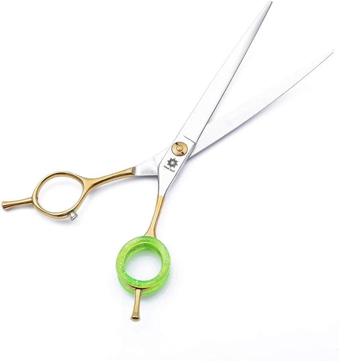 7 inch Barber Scissors Shear Curved - Hair Cutting Scissors Two-way Bent Blade Scissor Japanese 440C Steel - Hair Stylists Shears with Twin Tail