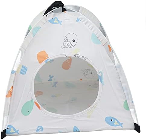 Puppy Cartoon Print Foldable Pet Tent for Cats, Easy Storage and Easy to Clean, Portable Pet Playpen for Indoor and Outdoor Use, 40 X 40 X 35cm, Suitable for Small Pets