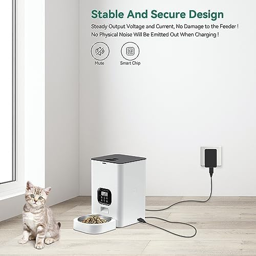 USB Power Cord Compatible with VOLUAS VL007 Cat Feeder Pet Food Dispenser