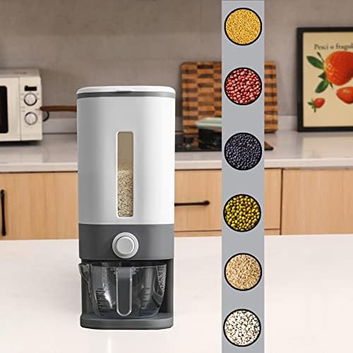 Sooyee 22-25 Lbs Rice Dispenser with Measuring Cup | Large Food Storage Container, For Rice, Corn, Cereal,Grain,Soybean & Oatmeal, Airtight, Moisture Proof