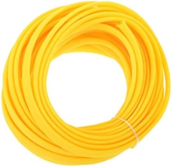 Othmro 10m/32.8ft PET Expandable Braid Arrange & Organize Cable Sleeving Flexible Wire Mesh Sleeve Yellow,Prevent Pets from Chewing