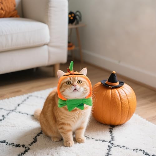 Cat Halloween Pumpkin Hat Dog Pumpkin Costume Pet Headwear