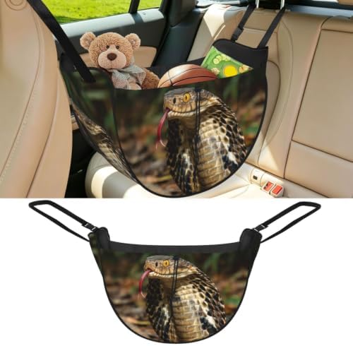 Cobra Pattern Car Seat Organizer-Backseat Storage Bag for Travel