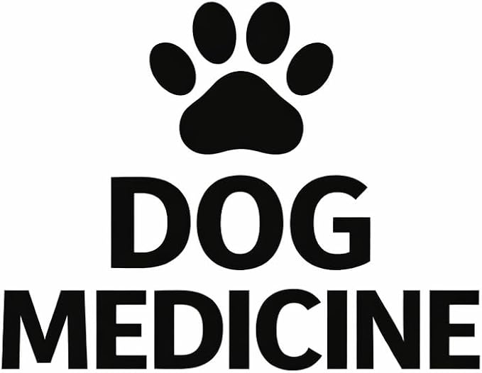 Dog Medicine Vinyl Decal – Waterproof Storage Label Sticker for Pet Supply Bin Organizer (Black)