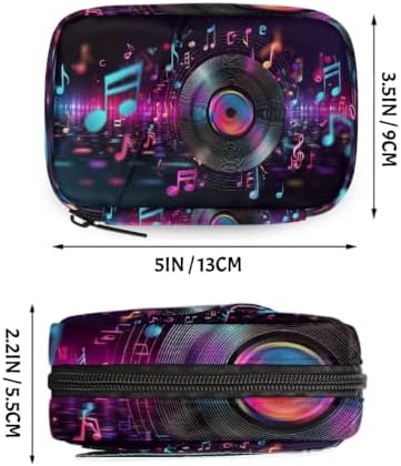 Travel Pill Organizer Abstract Neon Music Record Small Pill Case