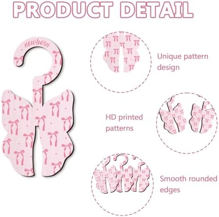 Baby Clothes Dividers for Closet - Set of 8 Wooden Baby Size Closet Dividers Newborn to 24 Months, Newborn Organizer for Girls, Delicate Butterfly Bow Baby Nursery Decor Kit Newborns Gift Baby Shower