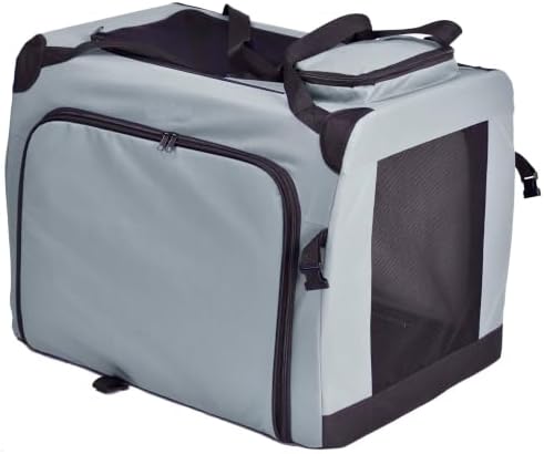 Pet Life ® 'Hounda Accordion' Metal Soft-Folding Collapsible Dual-Sided Triple-Expandable and Collapsible Folding Travel Dog Crate and Pet Playpen