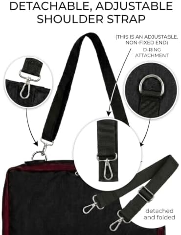 Hanging Bridle Bag, Horse Tack Storage with Hooks, Black Red | Hanging bridle bag, horse tack carry case, halter storage organizer, barn equipment container, equestrian travel pack