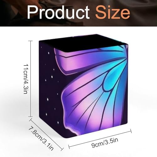 Cute Desktop Stationery Organizer Makeup Brush Cup Magic Moon Moth Mystical Goth Astrology Art Leather Pen Holder
