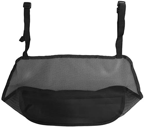 Car Seat Organizer Overhead Console Storage Net Bag with Adjustable Straps for Pet Barrier and Distracted Driving Prevention (Black)