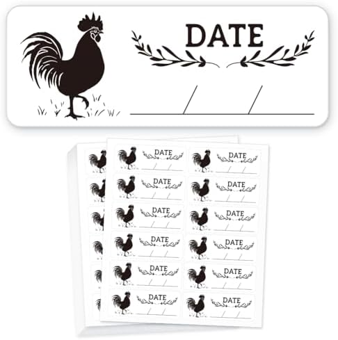180 Pcs Farm Eggs Laid on Stickers Collected Date Writable, 1x2.64 Inch(2.5x6.7cm) Chicken Egg Carton Labels PET Adhesive Egg Packaging Stickers for Egg Carton Box Container