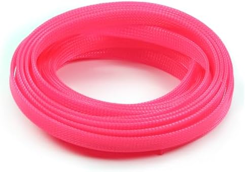 Jutagoss PET Expandable Braided Cable Sleeve, 16.4ft - 3/8 inch Pink Cable Management Sleeve, Wire Loom Tube Cord Protector for USB Cable, Power Cord, Audio Video and More, 1Pc