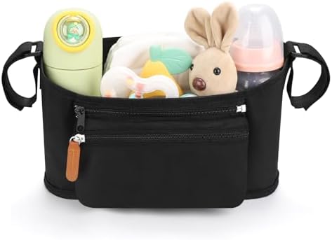 Accmor Universal Stroller Organizer with Detachable Phone Bag, Stroller Bag Caddy Organizer Stroller Accessories for Uppababy, Baby Jogger, Nuna, Doona, Britax Strollers