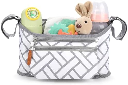 Accmor Universal Stroller Organizer with Detachable Phone Bag, Stroller Bag Caddy Organizer Stroller Accessories for Uppababy, Baby Jogger, Nuna, Doona, Britax Strollers