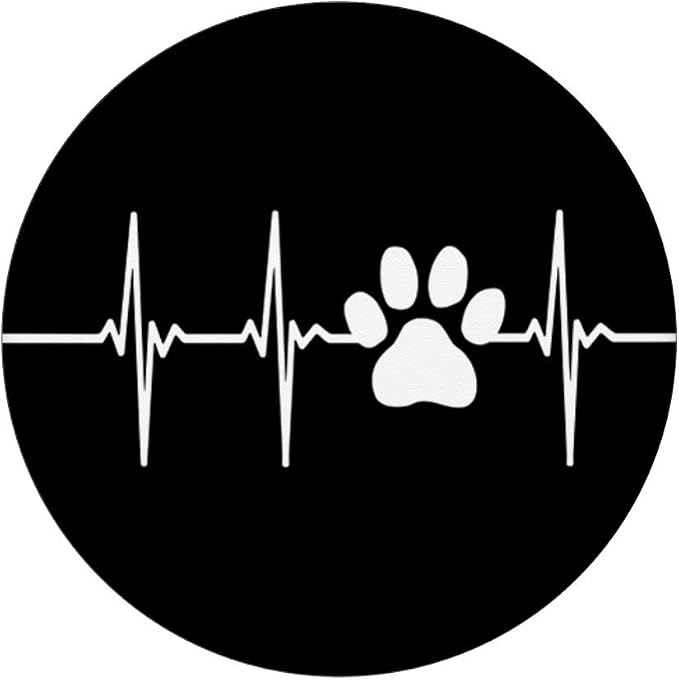 Puppy Dog Kitten Cat Paw Pet Lover Heartbeat EKG PopSockets PopGrip: Swappable Grip for Phones & Tablets