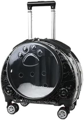 Portable Multifunctional Pet Trolley Case Visible Transport Crate Transparent and Comfortable Basket