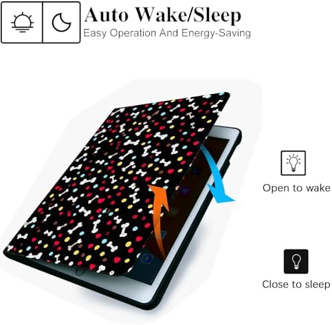 for Microsoft Surface Go 4/3/2/1-10.5" 2021 Tablet Case,Auto Wake/Sleep,Adjustable Stand Protective Cover - Cute Dog Bone Heart