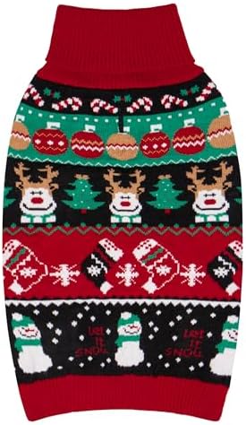 cyeollo Ugly Dog Christmas Sweater Xmas Outfit for Small Dogs, Reindeer, M