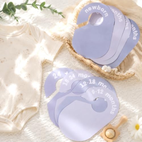 8pcs Baby Closet Dividers Nursery Organizer for Baby Clothes | Baby Size Clothes Dividers for Closet 0-24 Months Closet Size Markers Baby Clothing Organizer for Nursery Blue Grey