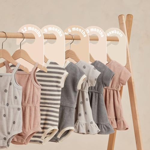 cephira baby closet dividers-double sided clothes organizer for newborn to 24 months size closthes neutral closet organizer for baby girl boy， baby clothes dividers for closet for nursery room decor