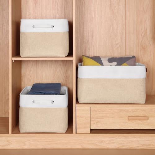 Fabric Storage Bins for Shelves, Rectangle Storage Basket, 3 Pack