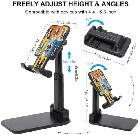 Reusable French Bulldog Pet Phone Stand for Desktop Accessories | Collapsible, Cell Phone Holder, with Flexible Height Angle Adjustment, Travel Office